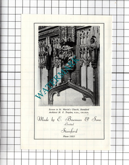 E Bowman & Sons Ltd Stamford Lincs  / Burghley House Stamford -  1974 Advert