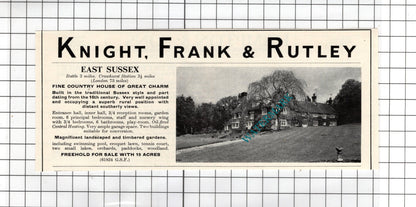 The Winterburn Estate Skipton Yorkshire / Battle Sussex House Sale Advert - 1967