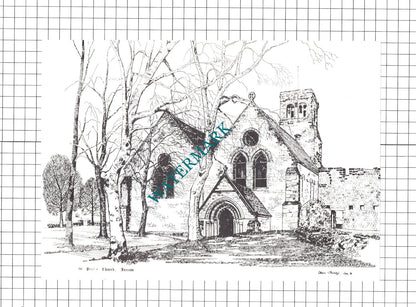 St Cuthbert's Church Chester-le-Street / St Paul's Jarrow -1980's Cutting/ Print