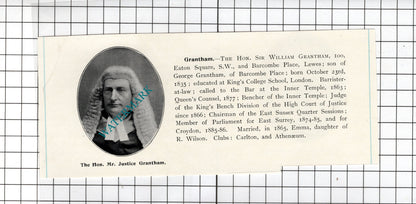 The Hon Sir William Grantham Lewes / Sir William Rann Kennedy - 1905 Clipping