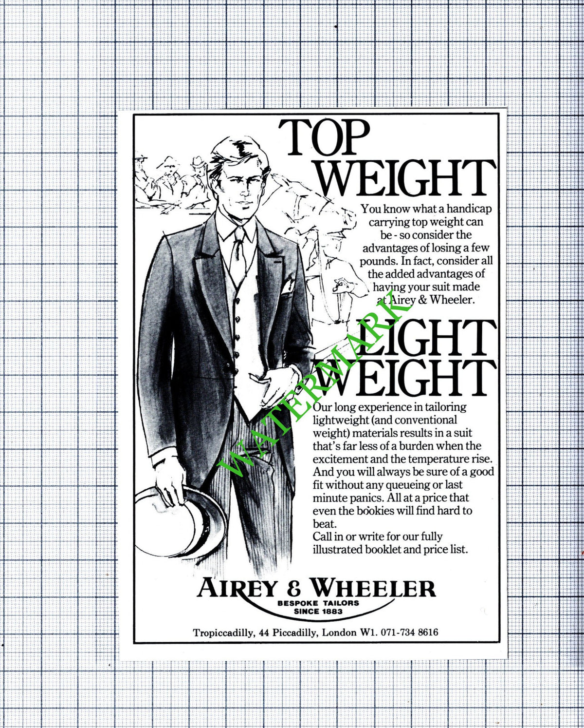 Airey & Wheeler London Small Advert - 1991 Cutting