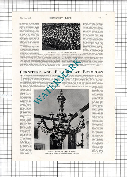 Brympton House Francis Fane  Thomas Penny  - 1927 Article