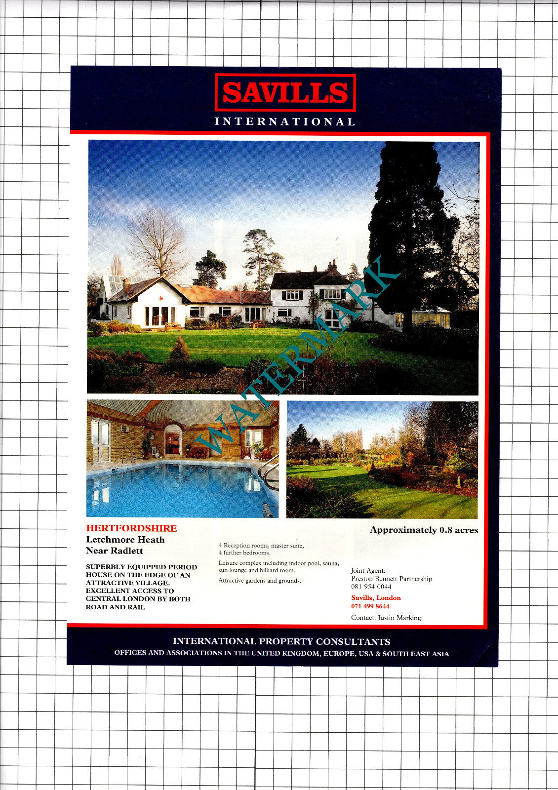 Letchmore Heath Radlett Hertfordshire Sale Advert - 1994 Clipping / Print
