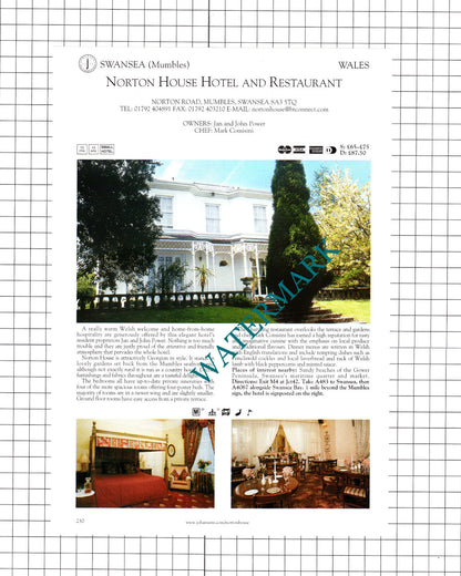 The Crown Whitebrook Monmouth / Norton House Hotel Swansea -2001 Cutting