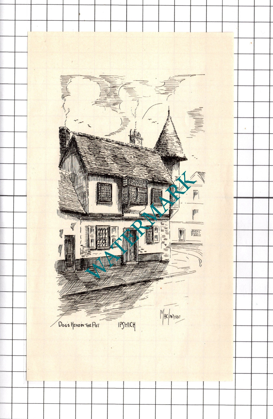 Dogs Head In The Pot  Ipswich Suffolk - 1940's Book Print
