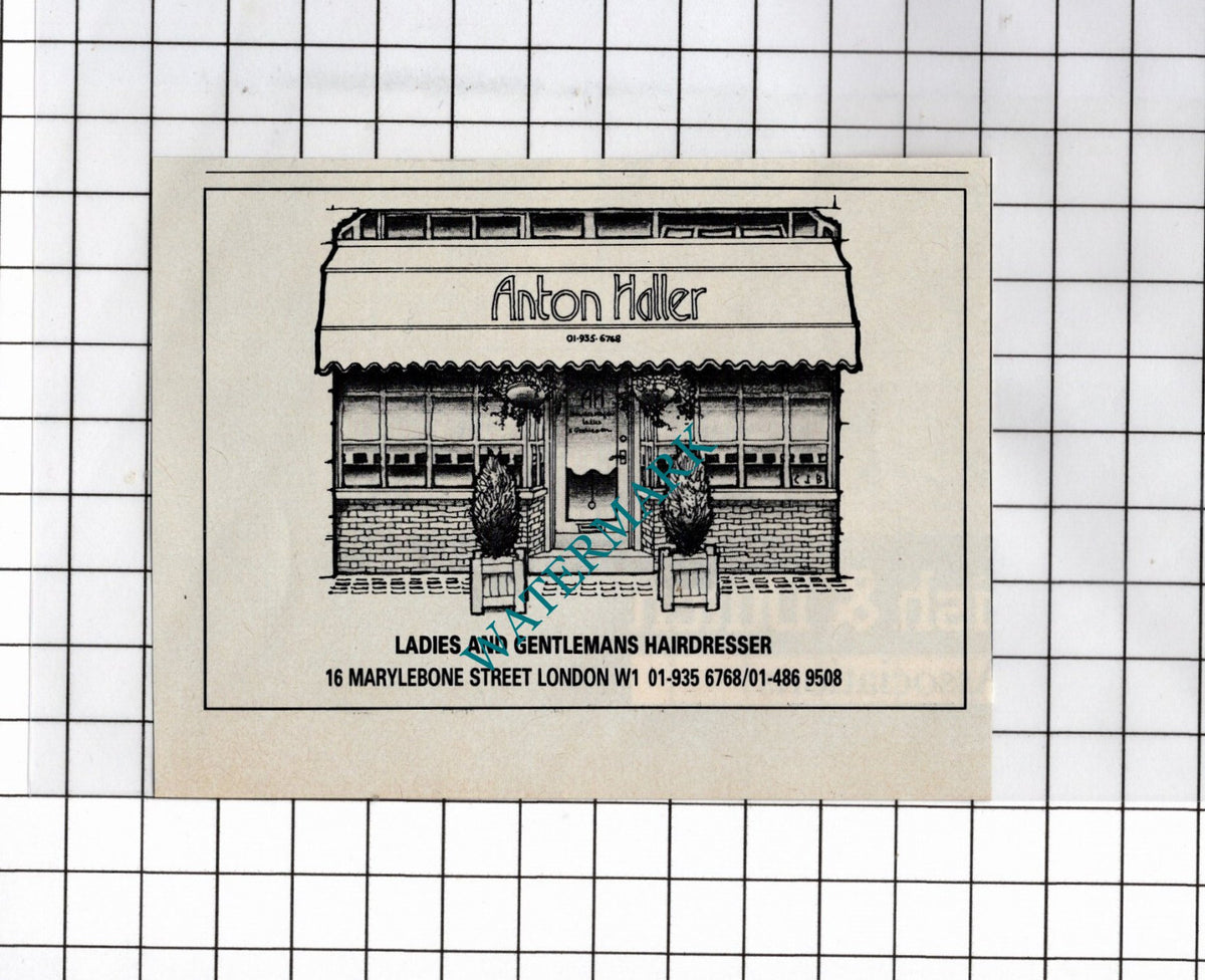 Anton Haller Hairdresser Marylebone Street London - 1980 Small Advert