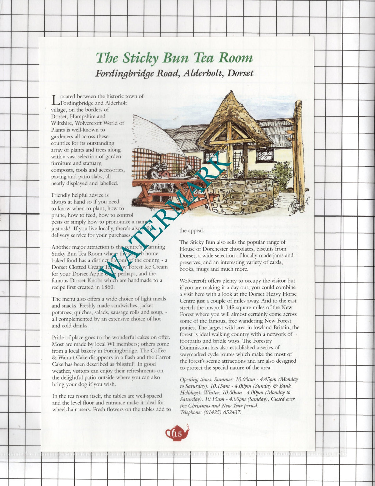 Sticky Bun Tea Room Alderholt Dorset Lewis's Dulverton Somerset -c.2001 Advert