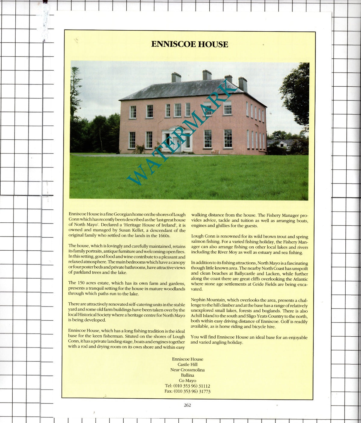Enniscoe House Castle Hill Ballina Co Mayo Ireland Susan Kellet - 1991 Advert