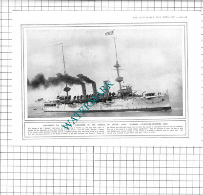 HMS HERMES Ship / Hospital Ship ROHILLA Whitby -  1914 Book Print