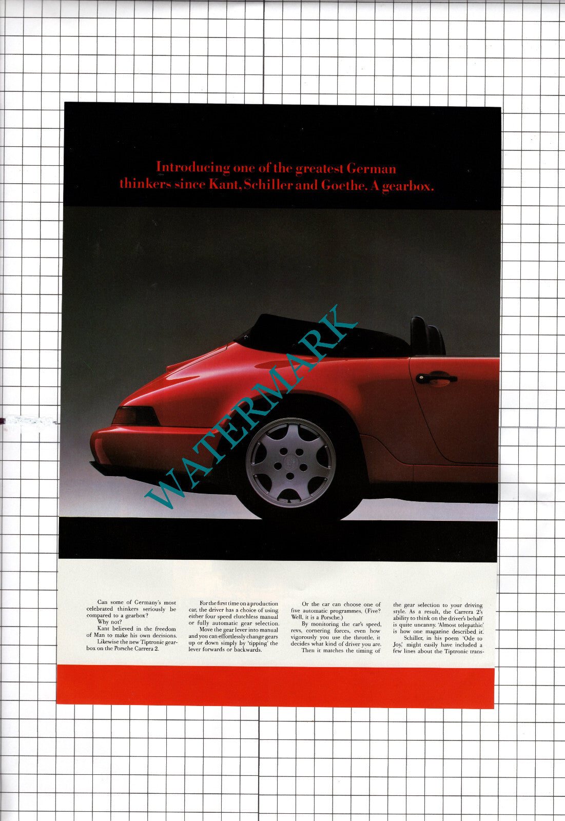 Porsche 911 Carrera 2 Tiptronic Advert - 1990 Two-Part Cutting