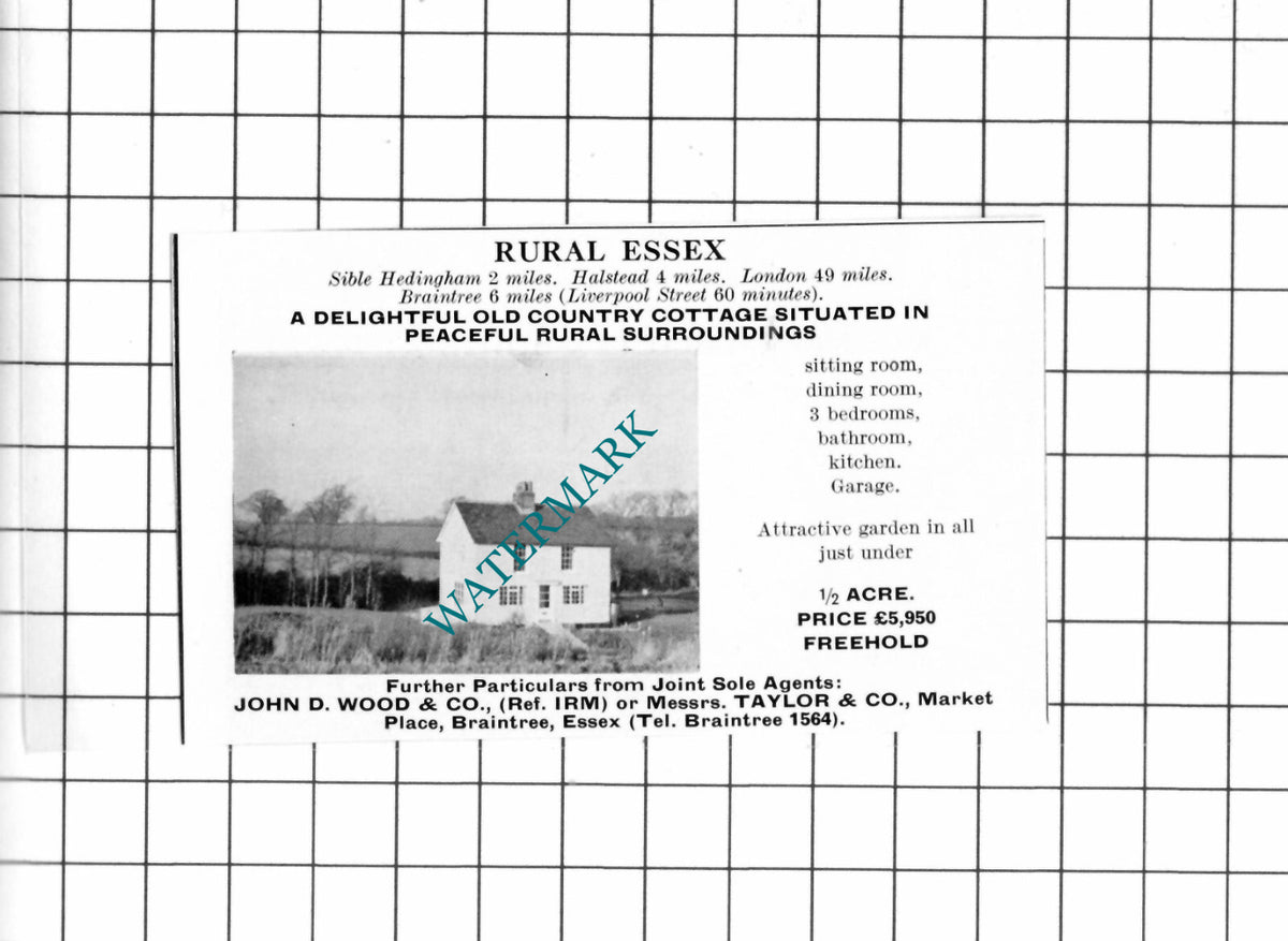 Sible Hedingham Essex Small House Sale Advert - 1967 Cutting
