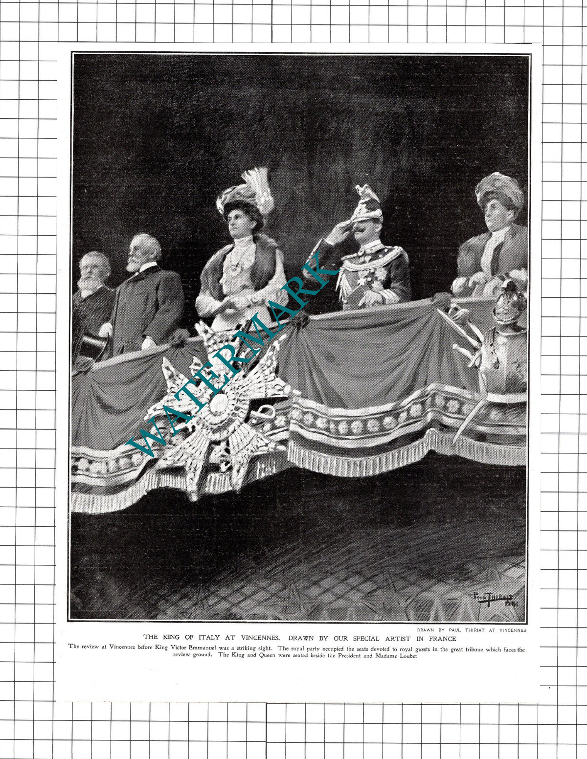 King Of Italy At Vincennes Madame Loubet Paul Thiarat - 1903 Clipping / Print