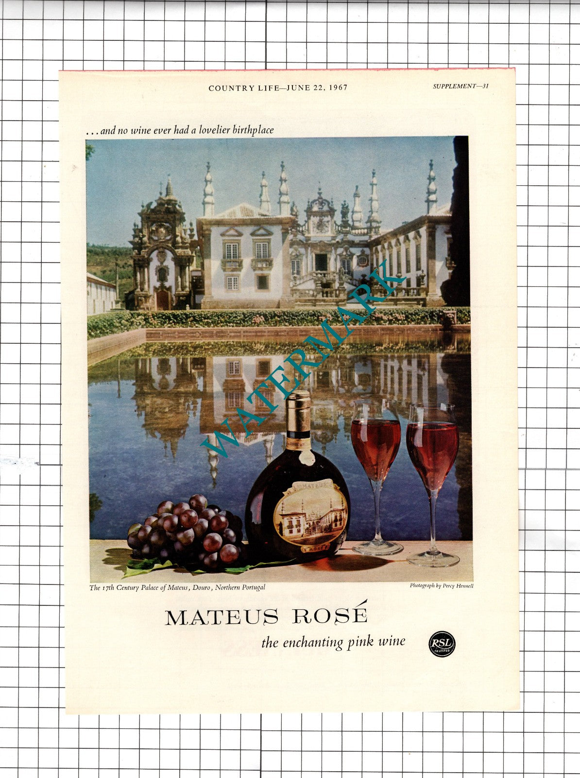 Guinness Advert Downey's Steak House / Palace of Mateus Douro - 1967 Advert