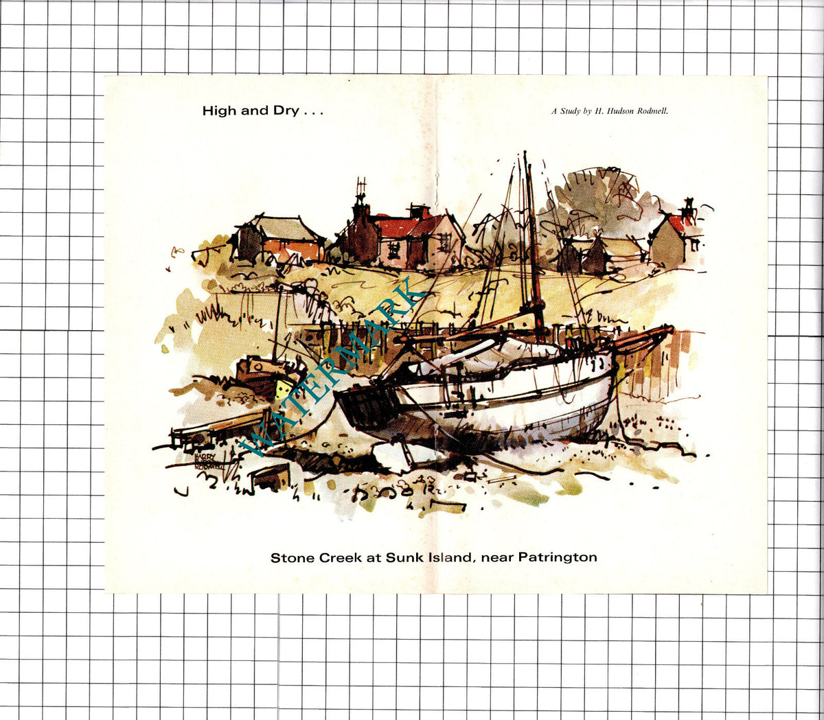 Stone Creek Sunk Island Patrington Yorkshire  - 1968 Pullout Print / Clipping