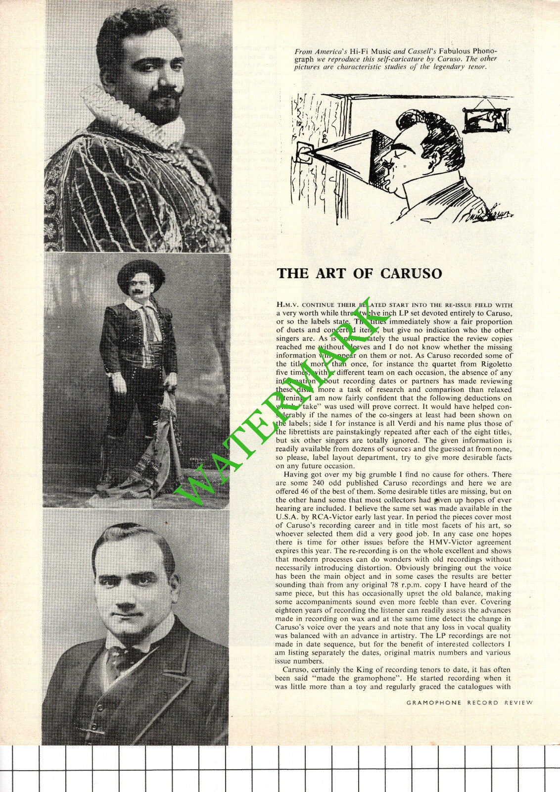 Caruso Singer - 1957 Article