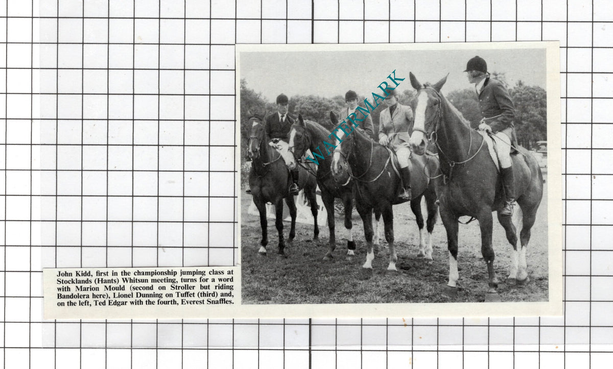 John Kidd Marion Mould Lionel Dunning Ted Edgar Horse Jumping - 1971 Cutting