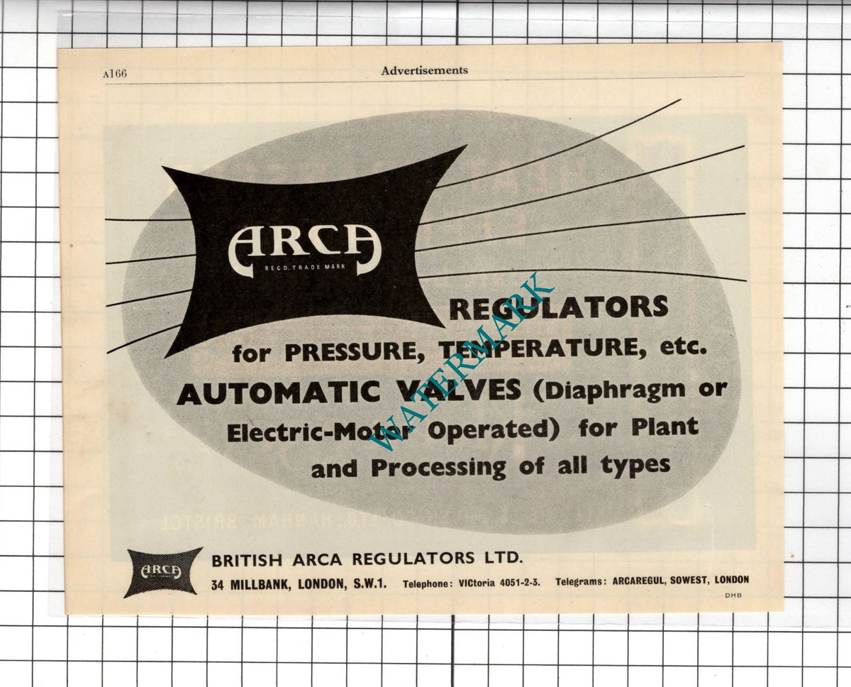 British Arca Regulators Ltd London  - 1951 Advert