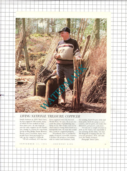 Bill Hogarth Coppicer Hay Bridge Nature Reserve Cumbria - 1994 Article
