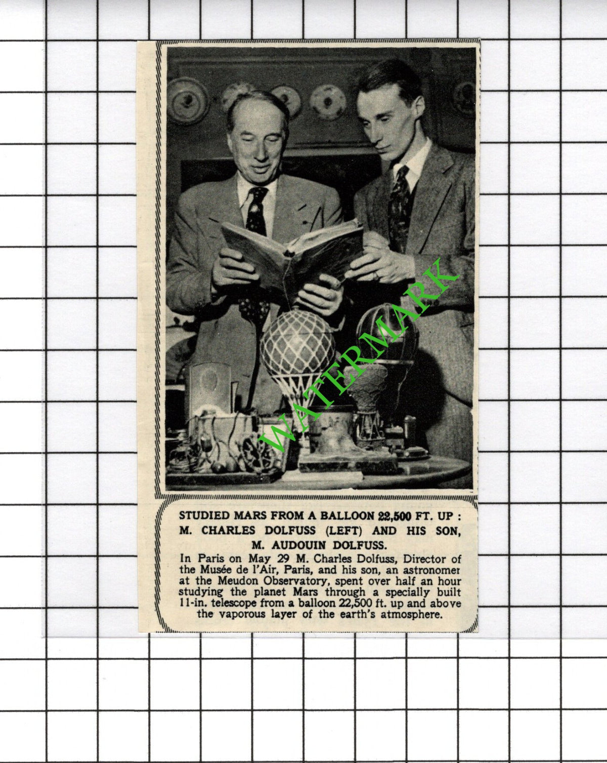 Charles Dolfuss Audouin Meudon Observatory -  1954 Small Cutting