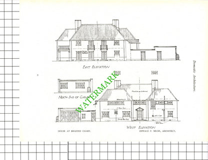 Brasted Chart Kent Oswald P Milne Architect -  c.1920s Book Prints