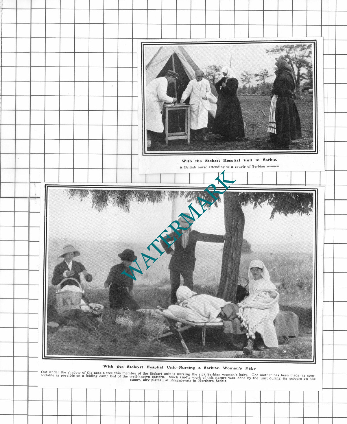 The Stobart Hospital Unit WW1 World War One Serbia - 1915 2-Part Clipping