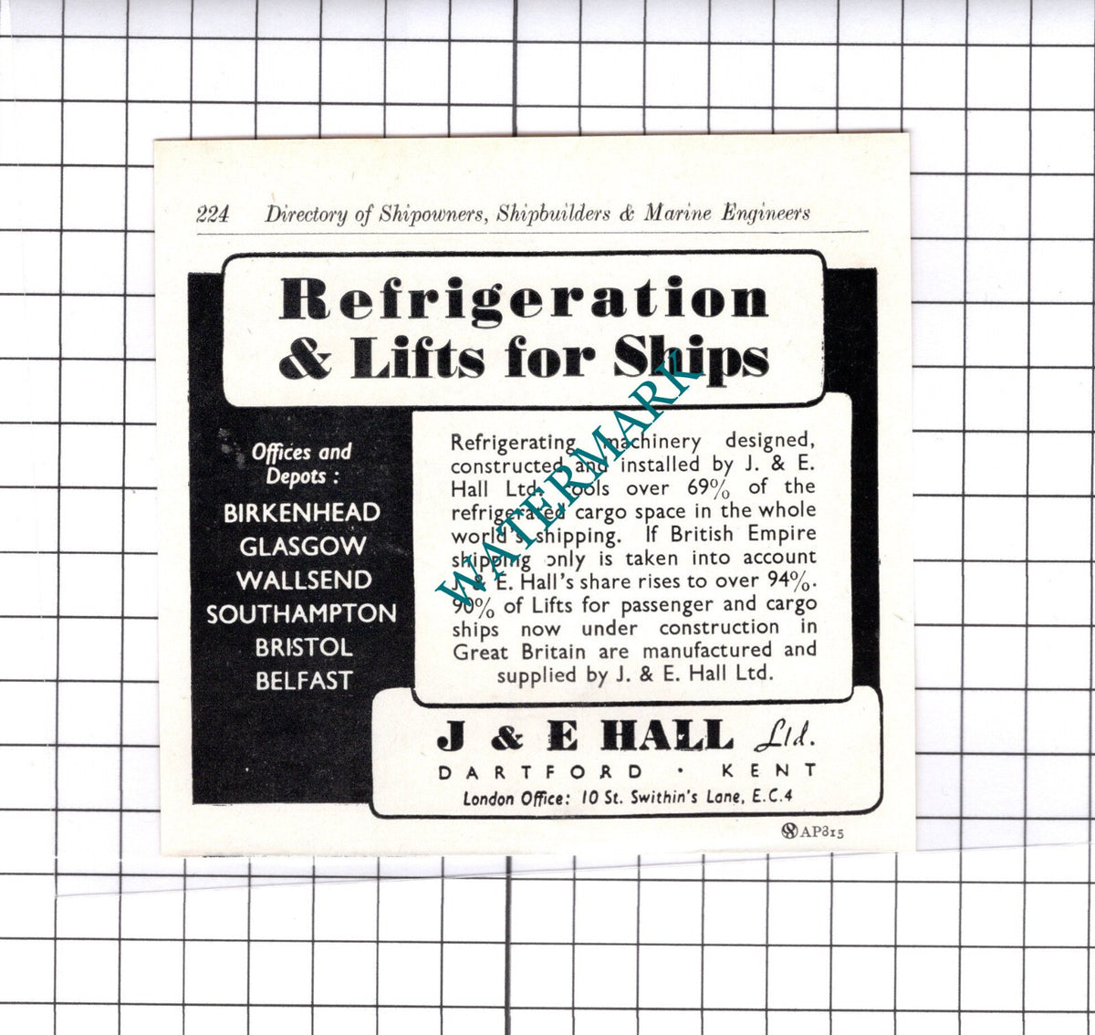 J & E Hall Ltd Dartford Kent  / Flexibox Ltd Manchester -   c.1957 Small Advert