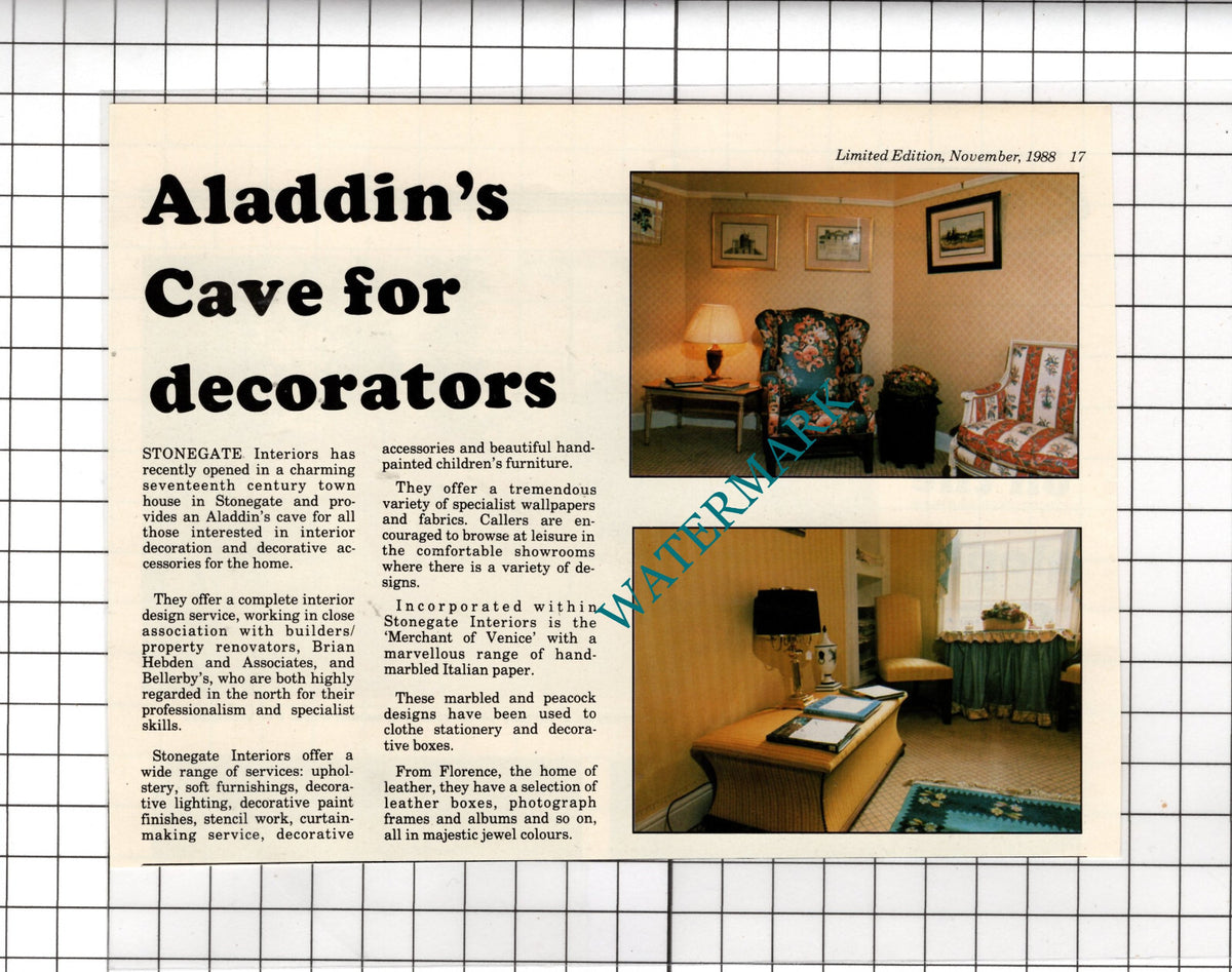 Stonegate Interiors York  - 1988 Cutting