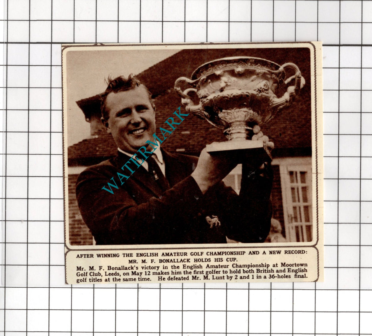 Mr M F Bonallack Golf Champion  - 1962 Small News Cutting