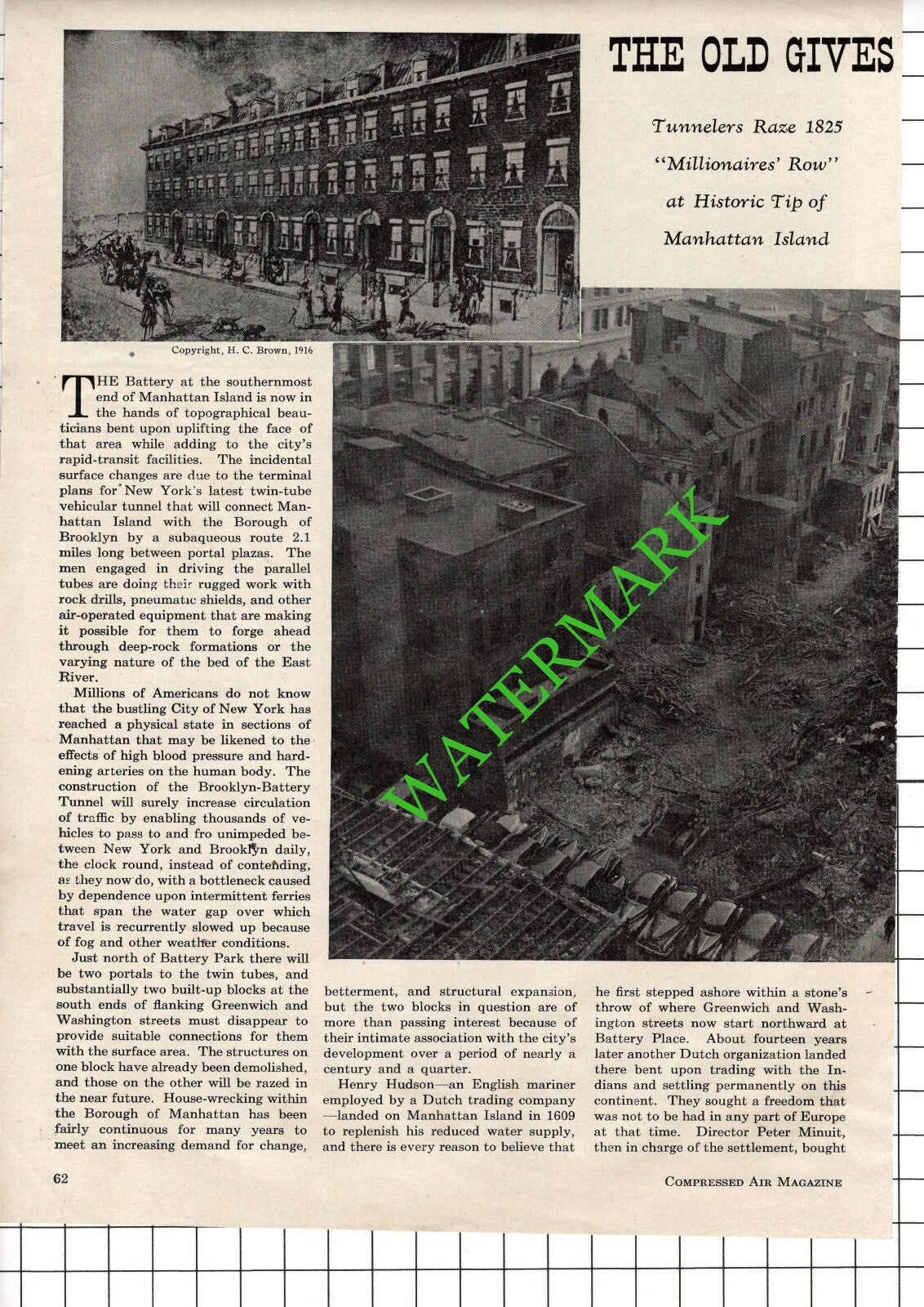 Millionaire's Row Manhatten Island New York USA - 1947 Article