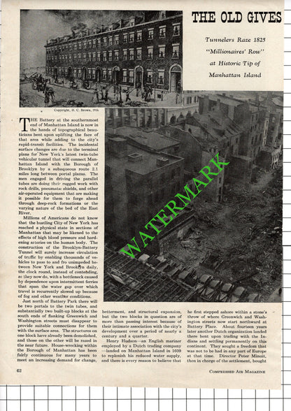 Millionaire's Row Manhatten Island New York USA - 1947 Article