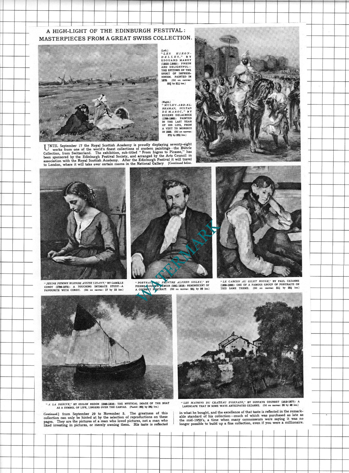 Emil G Buhrle Artist Art Collection - 1961 Two-Part Clipping  / Print