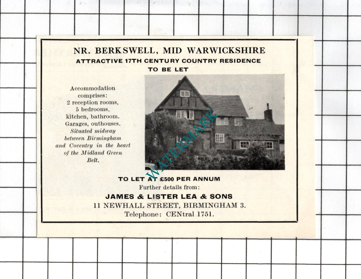 Berkswell Warwickshire  - 1967 Small House  Advert