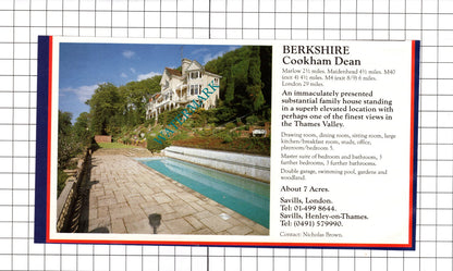 Cookham Dean Berkshire / Little Baddow Essex House Sale Advert -c.1990 Clipping