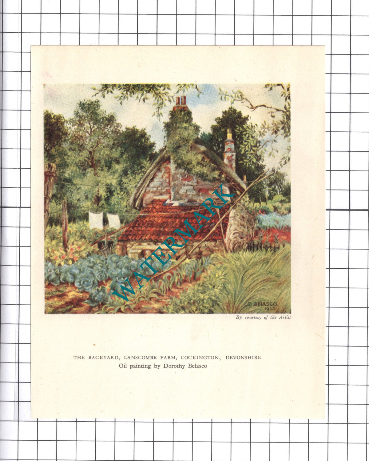 Lanscombe Farm Cockington Devon  Dorothy Belasco- c.1945 Clipping