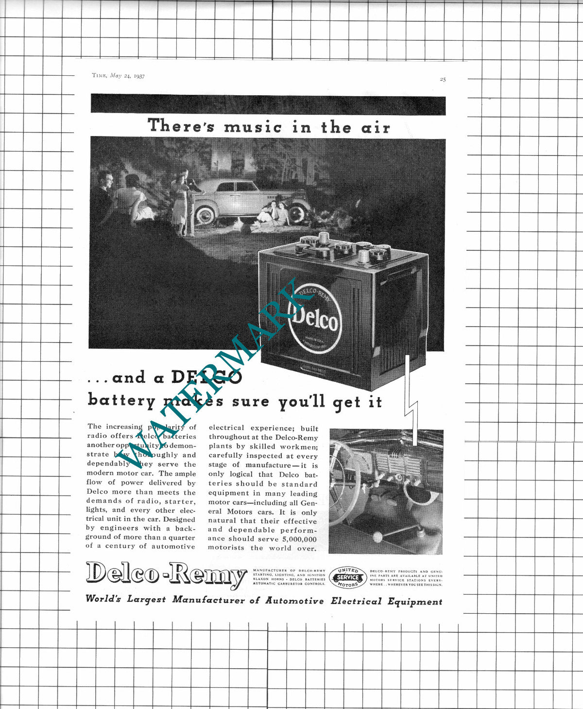 Delco-Remy ADVERT   - 1937 Print / Clipping