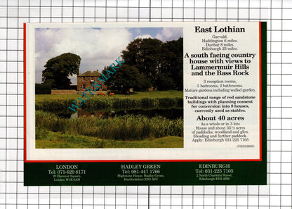 Kintbury Berkshire / Garvald East Lothian Scotland - 1991 House Sale Advert
