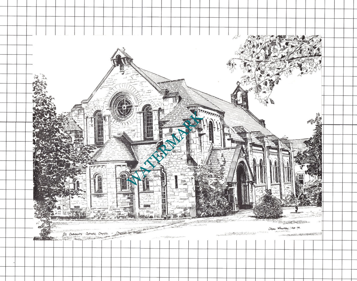 St Cuthbert's Church Chester-le-Street / St Paul's Jarrow -1980's Cutting/ Print