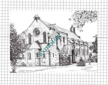St Cuthbert's Church Chester-le-Street / St Paul's Jarrow -1980's Cutting/ Print