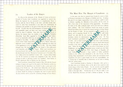 The Marquis Of Lansdowne   Petty-Fitzmaurice -- c.1920 Print / Article