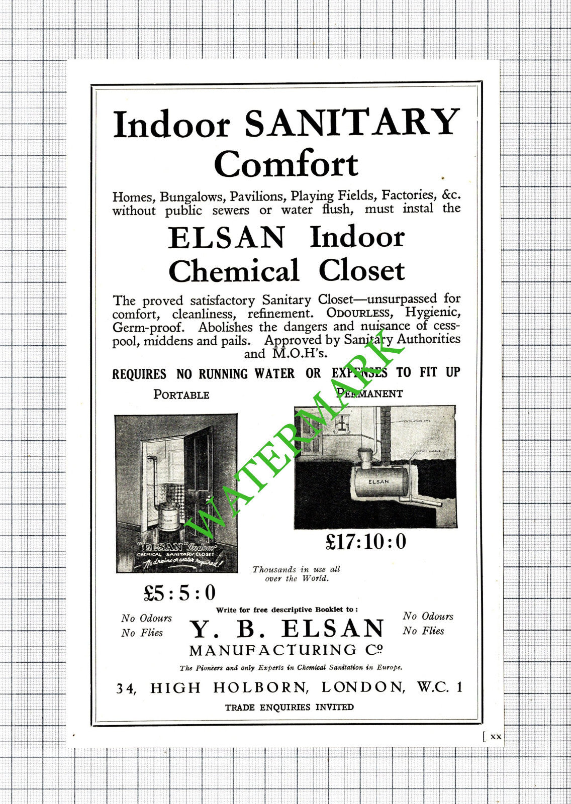 Y B Elsan Manufacturing Co / Russell Newbery & Co Altrincham - 1927 Cutting