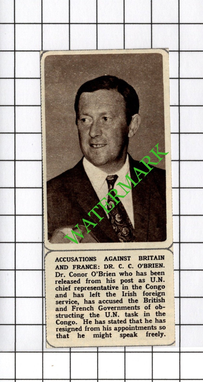 Dr Conor O'Brien  - 1961 SMALL Cutting