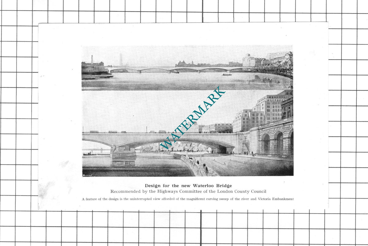 New Adelphi Building / Waterloo Bridge London Designes  -1939 Small Clipping