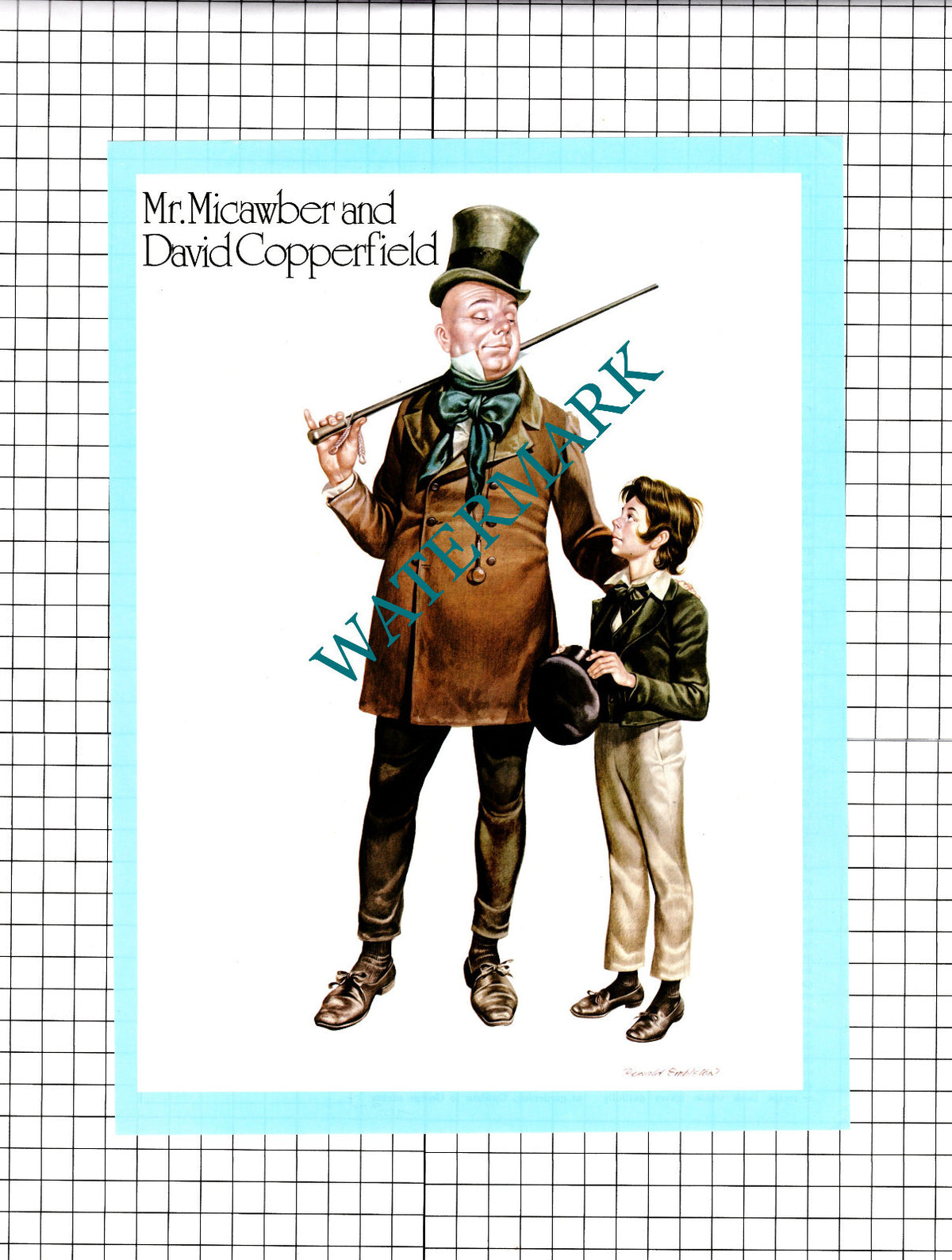 Mr Micawber and David Copperfield Charles Dickens - 1976 Two-Part Clipping
