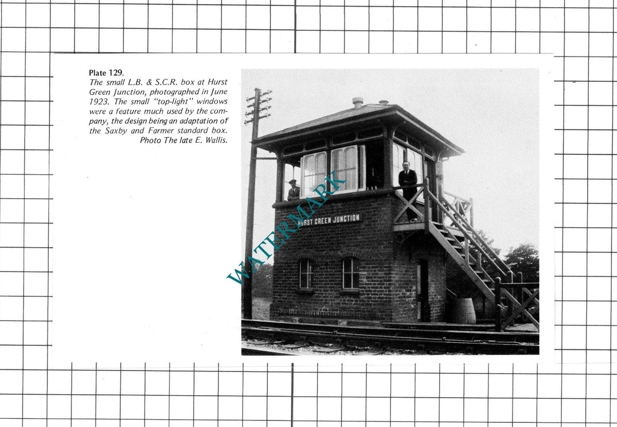 Hurst Green Junction Railway Signal Box - 1970's Clipping / Print