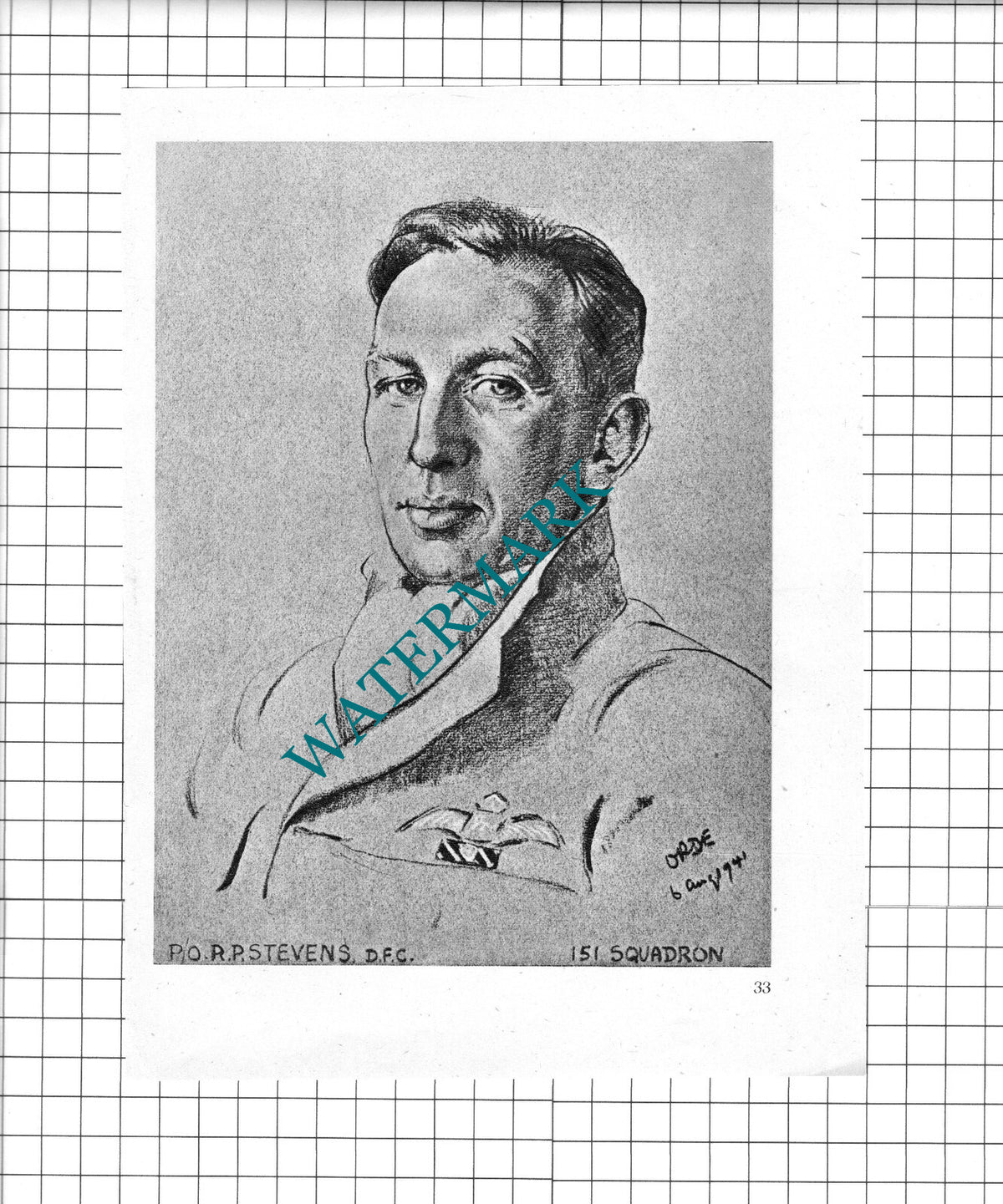 Flt Lt J C Mungo-Park / P/O R O Stevens WW2 Pilot - 1942 Book Print ( Creased! )
