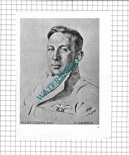 Flt Lt J C Mungo-Park / P/O R O Stevens WW2 Pilot - 1942 Book Print ( Creased! )