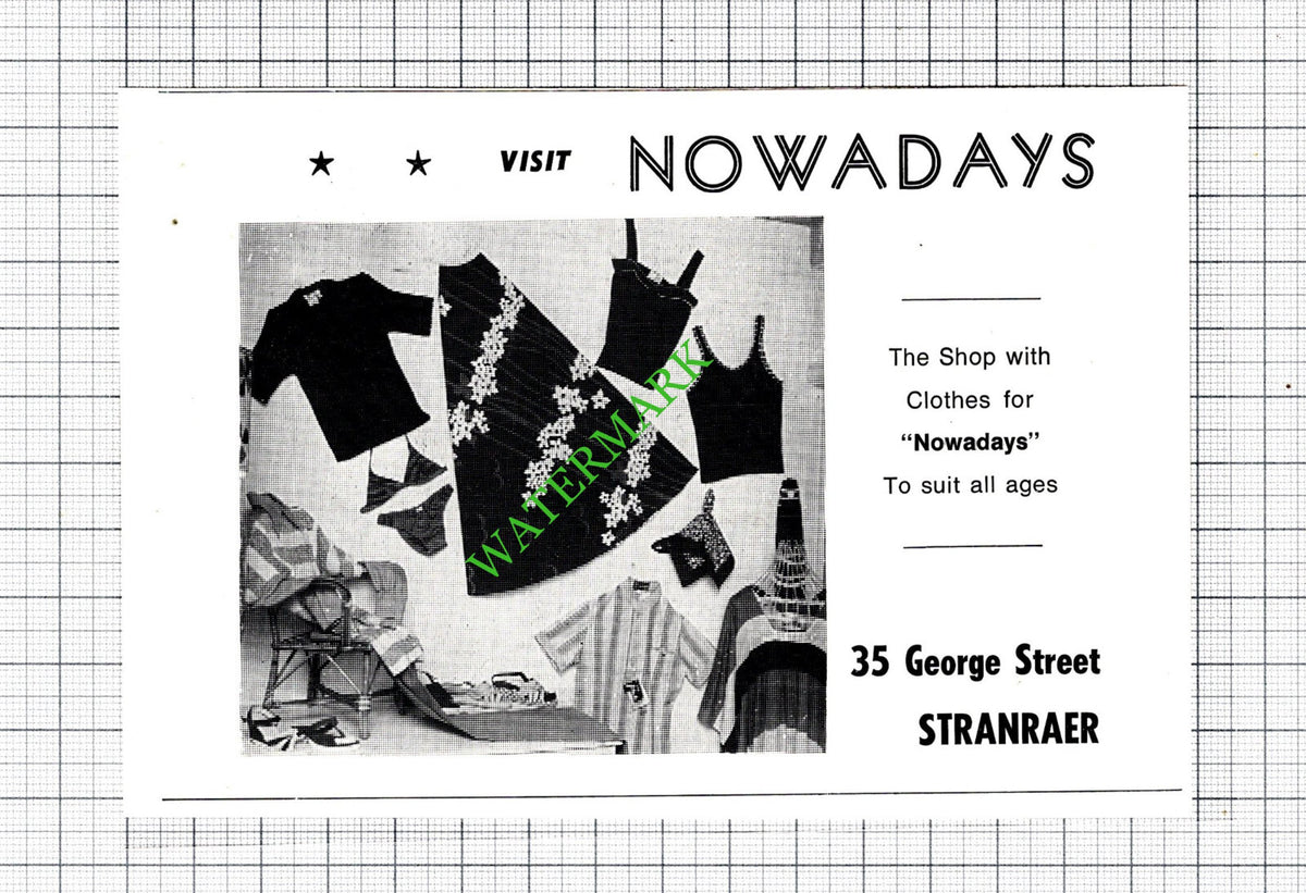 Nowadays Shop Stranraer Small Advert - c.1975 Cutting