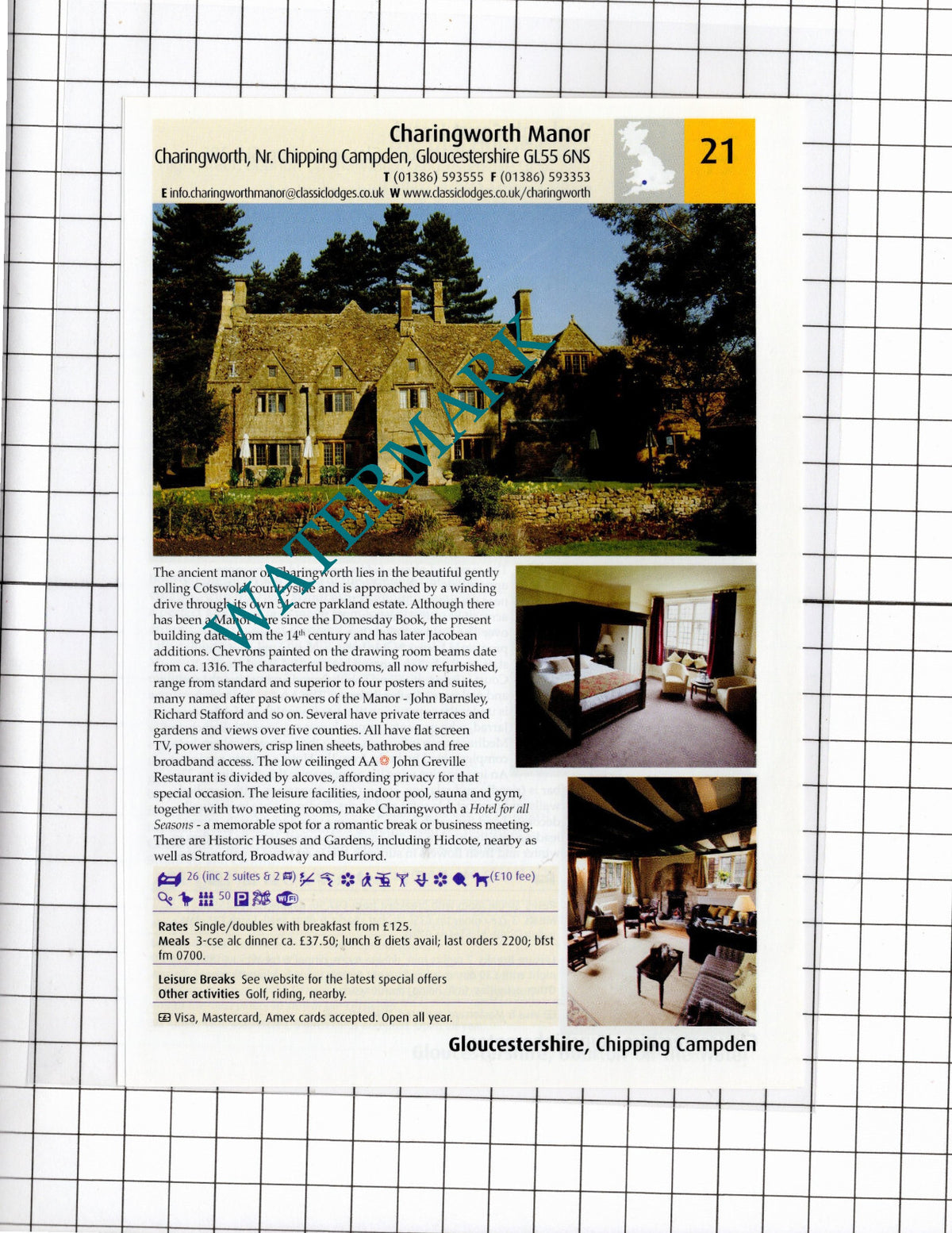 Charingworth Manor Gloucestershire / The Inn at Fossebridge - 2011 Advert