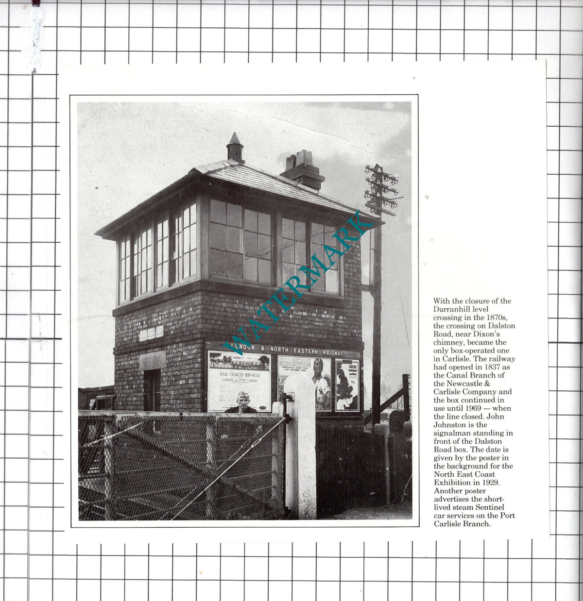 John Johnston Signalman Dalston Road Carlisle Railway Signal Box  - Clipping