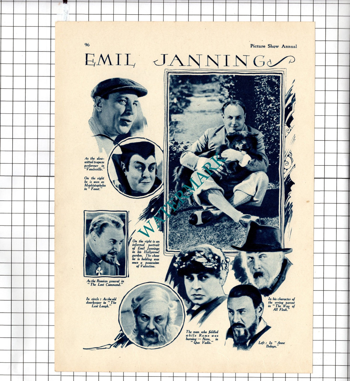 Emil Janning Actor - 1929 Clipping